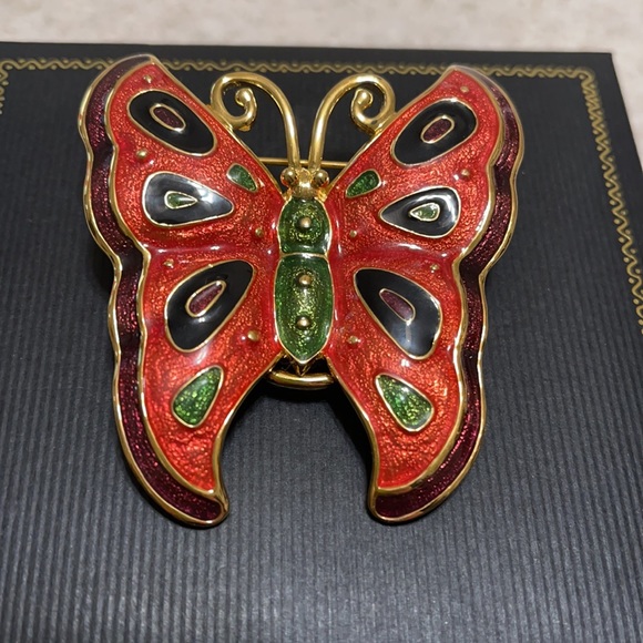 Bob Mackie Jewelry - VINTAGE BOB MACKIE ENAMEL BUTTERFLY BROOCH